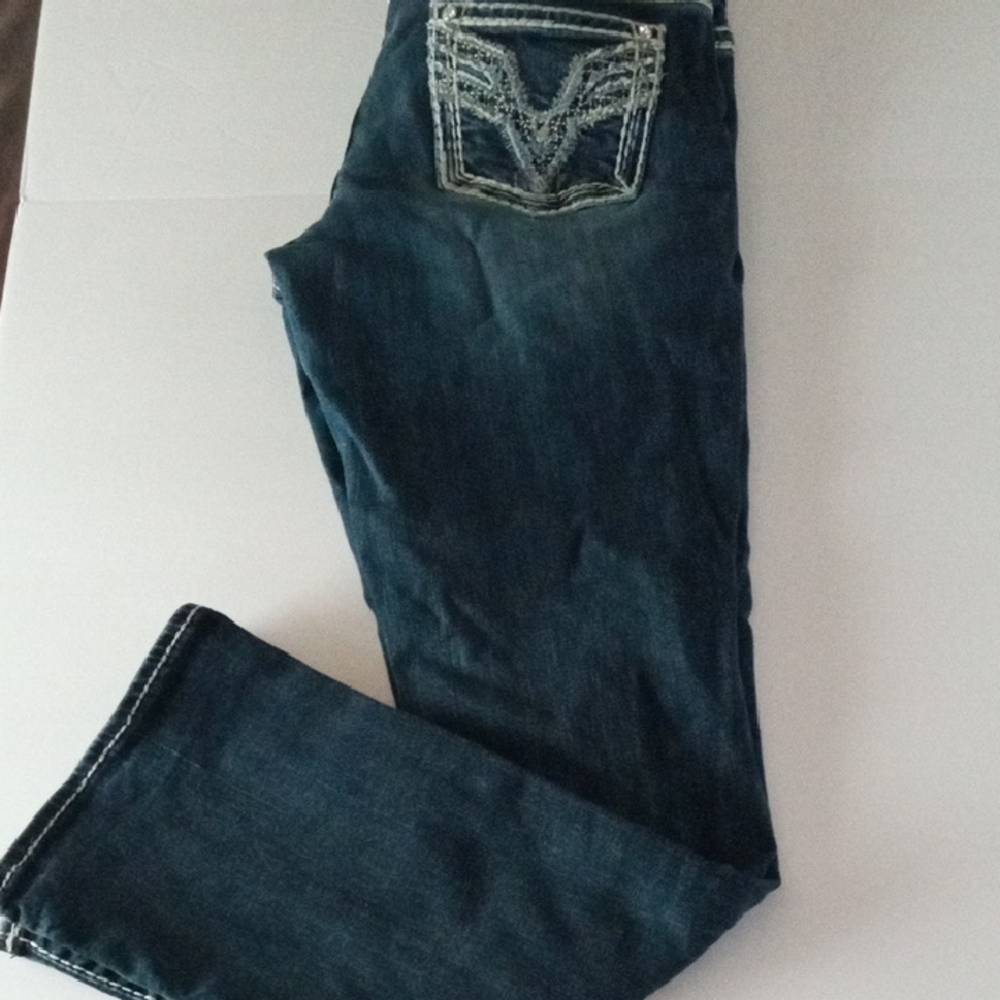 Elegant Boot Cut Jeans in Deep Blue